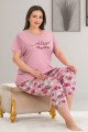 Gül Kurusu Renk ve Çiçek Desenli Lady 10681 Büyük Beden Kapri Pijama Takımı Gül Kurusu Renk ve Çiçek Desenli Lady 10681 Büyük Beden Kapri Pijama Takımı, LADY10681-2XL, Lady Pijama Takımı, LADY10681-2XL
