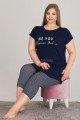Kadın Lacivert Renk ve Desenli Lady 10551 Büyük Beden Kapri Pijama Takımı Kadın Lacivert Renk ve Desenli Lady 10551 Büyük Beden Kapri Pijama Takımı, Lady-10551, Lady Pijama Takımı