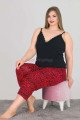 Kadın Kırmızı - Siyah Renk ve Leopar Desenli Lady 10552 Büyük Beden Kapri Pijama Takımı Kadın Kırmızı - Siyah Renk ve Leopar Desenli Lady 10552 Büyük Beden Kapri Pijama Takımı, ELİT0010552-2XL, Lady Pijama Takımı, ELİT0010552-2XL