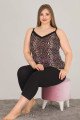 Kadın Sarı - Siyah Renk ve Leopar Desenli Lady 10560 Büyük Beden Kapri Pijama Takımı Kadın Sarı - Siyah Renk ve Leopar Desenli Lady 10560 Büyük Beden Kapri Pijama Takımı, ELİT0010560-2XL, Lady Pijama Takımı, ELİT0010560-2XL
