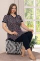 Kadın Lacivert Renk ve Puantiye Desenli Lady 10617 Büyük Beden Kapri Pijama Takımı Kadın Lacivert Renk ve Puantiye Desenli Lady 10617 Büyük Beden Kapri Pijama Takımı, ELİT0010617-2XL, Lady Pijama Takımı, ELİT0010617-2XL