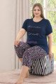 Kadın Lacivert Renk ve Puantiye Desenli Lady 10618 Büyük Beden Kapri Pijama Takımı Kadın Lacivert Renk ve Puantiye Desenli Lady 10618 Büyük Beden Kapri Pijama Takımı, ELİT0010618-2XL, Lady Pijama Takımı, ELİT0010618-2XL