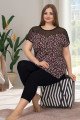 Kadın Siyah Renk ve Puantiye Desenli Lady 10634 Büyük Beden Kapri Pijama Takımı Kadın Siyah Renk ve Puantiye Desenli Lady 10634 Büyük Beden Kapri Pijama Takımı, ELİT0016034-2XL, Lady Pijama Takımı, ELİT0016034-2XL