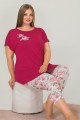 Bordo Renk ve Çiçek Desenli Lady 10641 Büyük Beden Kapri Pijama Takımı Bordo Renk ve Çiçek Desenli Lady 10641 Büyük Beden Kapri Pijama Takımı, ELİT0010641-2XL, Lady Pijama Takımı, ELİT0010641-2XL