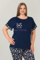 Lacivert Renk ve Çiçek Desenli Lady 10642 Büyük Beden Kapri Pijama Takımı Lacivert Renk ve Çiçek Desenli Lady 10642 Büyük Beden Kapri Pijama Takımı, ELİT0010642-2XL, Lady Pijama Takımı, ELİT0010642-2XL