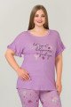Lila Renk ve Çiçek Desenli Lady 10643 Büyük Beden Kapri Pijama Takımı Lila Renk ve Çiçek Desenli Lady 10643 Büyük Beden Kapri Pijama Takımı, ELİT0010643-2XL, Lady Pijama Takımı, ELİT0010643-2XL