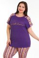 Mor Renk ve Çiçek Desenli Lady 10671 Büyük Beden Kapri Pijama Takımı Mor Renk ve Çiçek Desenli Lady 10671 Büyük Beden Kapri Pijama Takımı, UB-LADY10671-2XL, Lady Pijama Takımı, UB-LADY10671-2XL