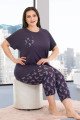 Lacivert Renk ve Çiçek Desenli Lady 10674 Büyük Beden Kapri Pijama Takımı Lacivert Renk ve Çiçek Desenli Lady 10674 Büyük Beden Kapri Pijama Takımı, UB-LADY10674-2XL, Lady Pijama Takımı, UB-LADY10674-2XL