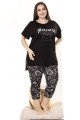 Siyah Renk Ve Çiçek Desenli Lady 10697 Kadın Büyük Beden Kapri Pijama Takımı Siyah Renk Ve Çiçek Desenli Lady 10697 Kadın Büyük Beden Kapri Pijama Takımı, LADY-10697-2XL, Lady Pijama Takımı, LADY-10697-2XL