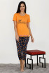 Sarı Renk ve Ananas Desenli 12022 Kadın Kaprili Lady Pijama Takımı