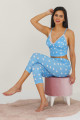 Mavi Renk ve Puantiye Desenli 12033 Kadın Kaprili Lady Pijama Takımı