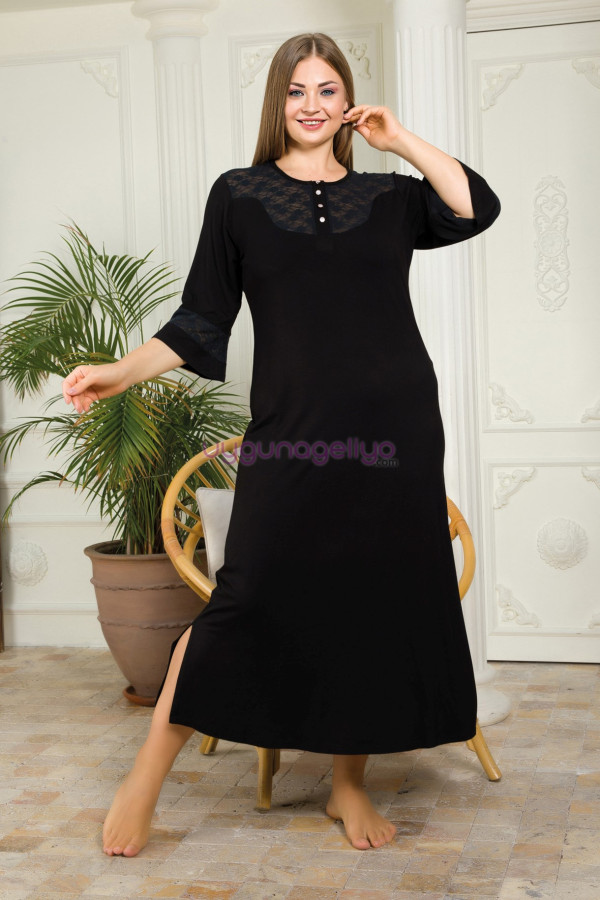 Siyah Renk Lady 7225 Kadın Büyük Beden Elbise, Anne Gecelik Siyah Renk Lady 7225 Kadın Büyük Beden Elbise, Anne Gecelik, Lady-7225, Lady Pijama Takımı