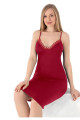 Bordo Renk, Dantel Detaylı ve İnce Askılı Kol Jenika 52457 Tunik Gecelik, ELİT0052457-M, Tunik, ELİT0052457-M