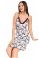 Beyaz Renk, Çiçek Desenli ve İnce Askılı Kol Jenika 51853 Tunik Gecelik, Jenika-51853, Tunik