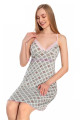 Gri Renk, Kare Desenli ve İnce Askılı Kol Jenika 51993 Tunik Gecelik, Jenika-51993, Tunik