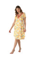 Sarı Renk, Çiçek Desenli Kısa Kol Jenika 52049 Tunik Gecelik, Jenika-52049, Tunik