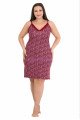 Bordo Renk ve Çiçek Desenli Kadın Askılı Kol Büyük Beden Anne Tunik Gecelik - 8731 Bordo Renk ve Çiçek Desenli Kadın Askılı Kol Büyük Beden Anne Tunik Gecelik - 8731