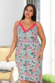 Açık Renk, Çiçek Desenli ve İnce Askılı Kol Lady 8836 Büyük Beden Tunik Gecelik, Lady-8836, Lady Pijama Takımı