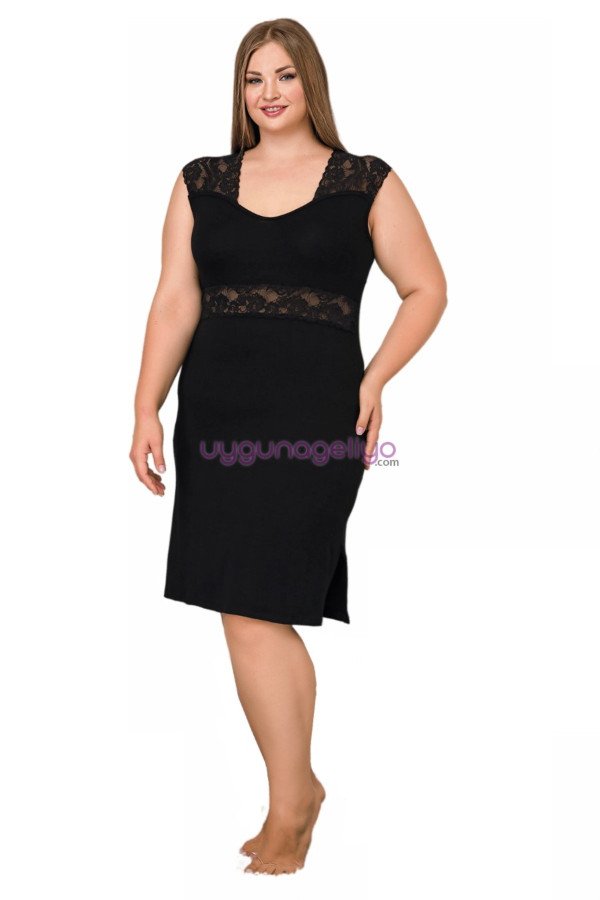 Siyah Renk Lady 8891 2XL - 3XL - 4XL Battal Büyük Beden Tunik Gecelik Siyah Renk Lady 8891 2XL - 3XL - 4XL Battal Büyük Beden Tunik Gecelik, Lady-8891, Lady Pijama Takımı
