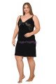 Siyah Renk Askılı Kol Lady 8893 2XL - 3XL - 4XL Battal Büyük Beden Tunik Gecelik