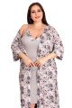 Gri Renk Çiçek Desenli Lady 19208 Büyük Beden Sabahlıklı Gecelik Takım Gri Renk Çiçek Desenli Lady 19208 Büyük Beden Sabahlıklı Gecelik Takım, LADY-19208, Lady Pijama Takımı, LADY-19208