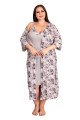 Gri Renk Çiçek Desenli Lady 19208 Büyük Beden Sabahlıklı Gecelik Takım Gri Renk Çiçek Desenli Lady 19208 Büyük Beden Sabahlıklı Gecelik Takım, LADY-19208, Lady Pijama Takımı, LADY-19208