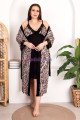 Siyah Renkli ve Zebra Desenli Lady 19218 Kadın Büyük Beden Sabahlıklı Gecelik Takım Siyah Renkli ve Zebra Desenli Lady 19218 Kadın Büyük Beden Sabahlıklı Gecelik Takım
