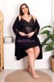 Siyah Renkli ve Dantel Detaylı Lady 19220 Kadın Büyük Beden Sabahlıklı 2li Gecelik Takım Siyah Renkli ve Dantel Detaylı Lady 19220 Kadın Büyük Beden Sabahlıklı 2li Gecelik Takım