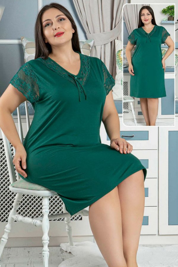 Jenika 42589 Büyük Beden Yeşil Renk Tunik - Jenika  Battal Boy Gecelik, JenikaBttlTnkGclk42589, Büyük Beden Battal Tunik - Gecelik