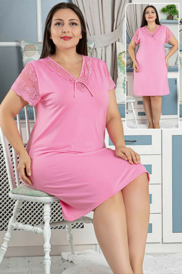 Jenika 42590 Büyük Beden Pembe Renk Tunik - Jenika  Battal Boy Gecelik, JenikaBttlTnkGclk42590, Büyük Beden Battal Tunik - Gecelik