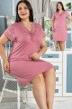 Jenika 42600 Büyük Beden Gül Kurusu Renk Tunik - Jenika  Battal Boy Gecelik
