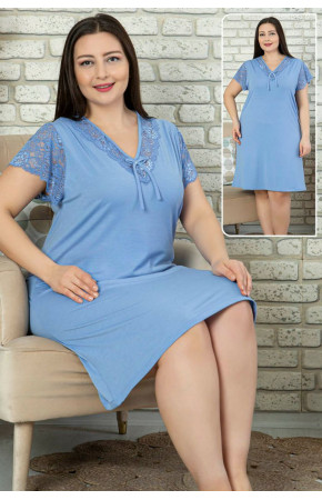 Jenika 45467 Büyük Beden Açık Mavi Renk Tunik - Jenika  Battal Boy Gecelik