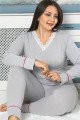 Kadın Gri Renk Uzun Kollu Jenika 42050 Battal Büyük Beden Pijama Takımı Kadın Gri Renk Uzun Kollu Jenika 42050 Battal Büyük Beden Pijama Takımı, Jenika-42050, Büyük Beden (Battal Boy) Pijama Takımları