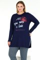 Lacivert Renkli ve Desenli Uzun Kollu Lady 11401 Kadın Büyük Beden Anne Pijama Takımı, Battal Pijama, 8509990005276, Büyük Beden (Battal Boy) Pijama Takımları, 8509990005276