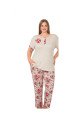 Krem Renk ve Çiçek Desenli 10903 Kadın Kısa Kol Lady Büyük Beden Pijama Takımı Krem Renk ve Çiçek Desenli 10903 Kadın Kısa Kol Lady Büyük Beden Pijama Takımı, ELİT0010903-2XL, Büyük Beden (Battal Boy) Pijama Takımları, ELİT0010903-2XL