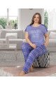 Mavi Renk ve Ekose Desen LADY-10859 Kadın Kısa Kol Büyük Beden Pijama Takımı Mavi Renk ve Ekose Desen LADY-10859 Kadın Kısa Kol Büyük Beden Pijama Takımı, Lady-10859, Büyük Beden (Battal Boy) Pijama Takımları