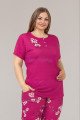 Fuşya Renk ve Çiçek Desenli LADY-10873 Kadın Kısa Kol Büyük Beden Pijama Takımı Fuşya Renk ve Çiçek Desenli LADY-10873 Kadın Kısa Kol Büyük Beden Pijama Takımı, Lady-10873, Büyük Beden (Battal Boy) Pijama Takımları