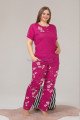Fuşya Renk ve Çiçek Desenli LADY-10873 Kadın Kısa Kol Büyük Beden Pijama Takımı Fuşya Renk ve Çiçek Desenli LADY-10873 Kadın Kısa Kol Büyük Beden Pijama Takımı, Lady-10873, Büyük Beden (Battal Boy) Pijama Takımları