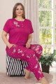 Fuşya Renk ve Çiçek Desenli LADY-10873 Kadın Kısa Kol Büyük Beden Pijama Takımı Fuşya Renk ve Çiçek Desenli LADY-10873 Kadın Kısa Kol Büyük Beden Pijama Takımı, Lady-10873, Büyük Beden (Battal Boy) Pijama Takımları