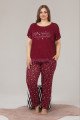 Bordo Renk ve Çiçek Desenli LADY-10874 Kadın Kısa Kol Büyük Beden Pijama Takımı Bordo Renk ve Çiçek Desenli LADY-10874 Kadın Kısa Kol Büyük Beden Pijama Takımı, Lady-10874, Büyük Beden (Battal Boy) Pijama Takımları