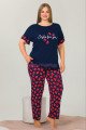 Lacivert Renk ve Çilek Desenli LADY-10876 Kadın Kısa Kol Büyük Beden Pijama Takımı Lacivert Renk ve Çilek Desenli LADY-10876 Kadın Kısa Kol Büyük Beden Pijama Takımı, Lady-10876, Büyük Beden (Battal Boy) Pijama Takımları