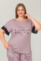 Lila Renk ve Çiçek Desenli LADY-10879 Kadın Kısa Kol Büyük Beden Pijama Takımı Lila Renk ve Çiçek Desenli LADY-10879 Kadın Kısa Kol Büyük Beden Pijama Takımı, Lady-10879, Büyük Beden (Battal Boy) Pijama Takımları