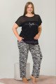 Siyah Renk ve Zebra Desenli LADY-10891 Kadın Kısa Kol Büyük Beden Pijama Takımı Siyah Renk ve Zebra Desenli LADY-10891 Kadın Kısa Kol Büyük Beden Pijama Takımı, ELİT0010891-2XL, Büyük Beden (Battal Boy) Pijama Takımları, ELİT0010891-2XL