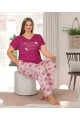 Fuşya Renk Çiçek Desenli Lady 10919 Kadın Kısa Kol Büyük Beden Pijama Takımı Fuşya Renk Çiçek Desenli Lady 10919 Kadın Kısa Kol Büyük Beden Pijama Takımı, LADY-10919-2XL, Büyük Beden (Battal Boy) Pijama Takımları, LADY-10919-2XL