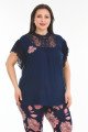 Lacivert Renk Çiçek Desenli Lady 10924 Kadın Kısa Kol Büyük Beden Pijama Takımı Lacivert Renk Çiçek Desenli Lady 10924 Kadın Kısa Kol Büyük Beden Pijama Takımı, UB-LADY10924-2XL, Büyük Beden (Battal Boy) Pijama Takımları, UB-LADY10924-2XL