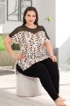 Siyah - Beyaz Renk ve Desenli Lady 10931 Kadın Kısa Kol Büyük Beden Pijama Takımı Siyah - Beyaz Renk ve Desenli Lady 10931 Kadın Kısa Kol Büyük Beden Pijama Takımı, UB-LADY10931-2XL, Büyük Beden (Battal Boy) Pijama Takımları, UB-LADY10931-2XL