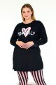 Siyah Renkli Pembe Çizgi Desenli Uzun Kollu Lady 11400 Kadın Büyük Beden Anne Pijama Takımı, Battal Pijama Siyah Renkli Pembe Çizgi Desenli Uzun Kollu Lady 11400 Kadın Büyük Beden Anne Pijama Takımı, Battal Pijama, 8509990005009, Büyük Beden (Battal Boy) Pijama Takımları, 8509990005009