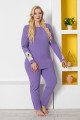 Lila Renk ve Ördek Figürlü79073 Modal Kumaş Teknur Kadın Büyük Beden Anne Pijama Takımı 