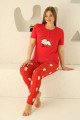 Kırmızı Renk ve Kuzu Desenli 79501 Modal Kısa Kol Teknur Kadın Büyük Beden Anne Pijama Takımı Kırmızı Renk ve Kuzu Desenli 79501 Modal Kısa Kol Teknur Kadın Büyük Beden Anne Pijama Takımı, TKNR-79501, Teknur Pijama Takımı