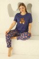 Lacivert Renk ve Ayıcık Desenli 79504 Modal Kısa Kol Teknur Kadın Büyük Beden Anne Pijama Takımı Lacivert Renk ve Ayıcık Desenli 79504 Modal Kısa Kol Teknur Kadın Büyük Beden Anne Pijama Takımı, TKNR-79504, Teknur Pijama Takımı